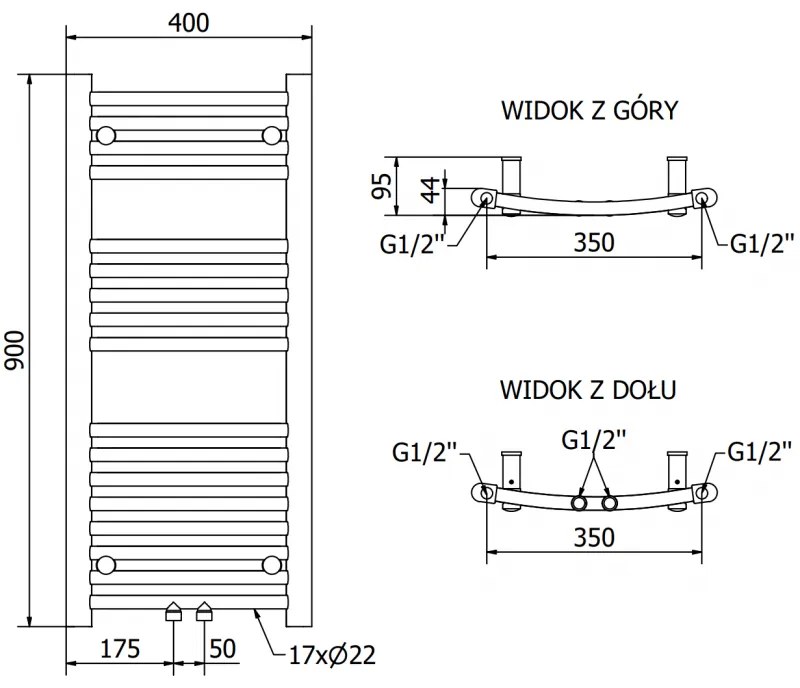 Mexen Ares, elektrické vykurovacie teleso 900 x 400 mm, 300 W, čierna, W102-0900-400-6300-70