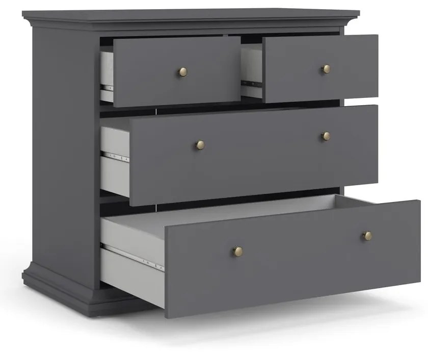 Sivá nízka komoda 96x87 cm Paris – Tvilum