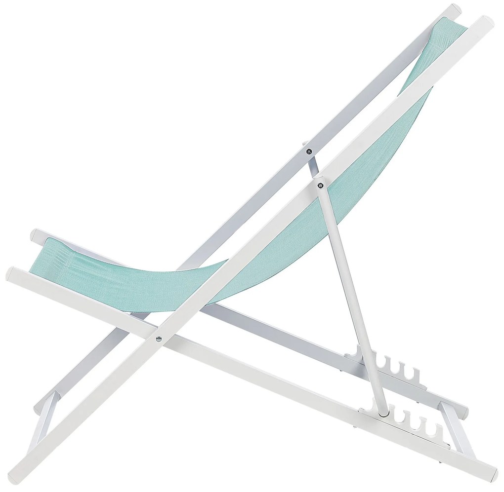 Skladacia plážová stolička tyrkysová/biela LOCRI II Beliani
