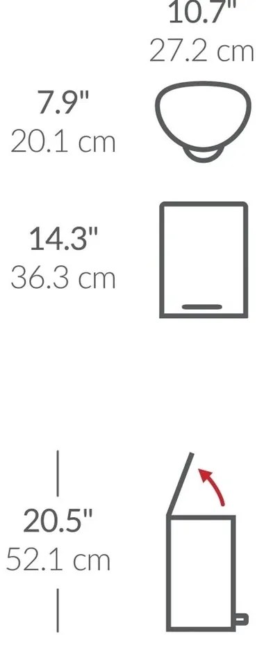 Simplehuman Pedálový odpadkový kôš 6 l, polokrúhly, matná nehrdz. oceľ, plast
