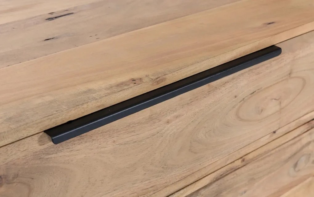 furniture-nabytek.cz - Masivní komoda Auckland z akáciového dřeva, lakovaná, hnědá