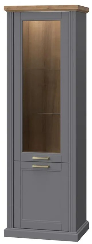 Vitrína Tara-V2SV graphite/pacific walnut