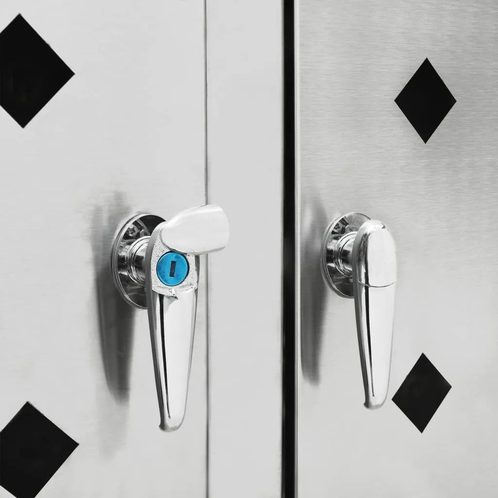 Prístrešok na trojitý odpadkový kôš nehrdzavejúca oceľ 240 l