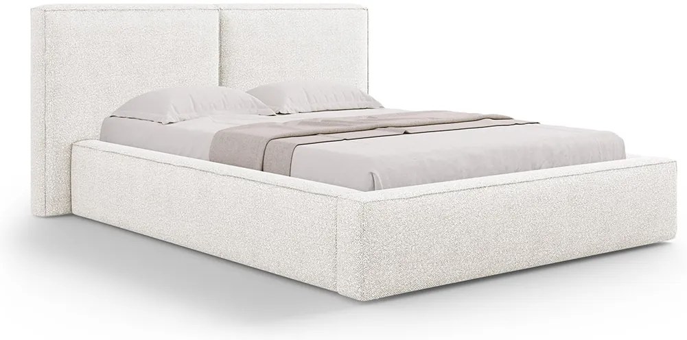 Micadoni Jodie dizajnová posteľ - Biela, Bouclé, 160 cm
