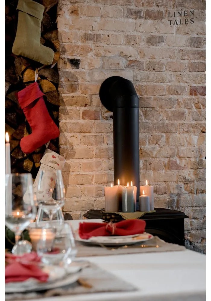 Látková vianočná pančucha Christmas Print Natural – Linen Tales