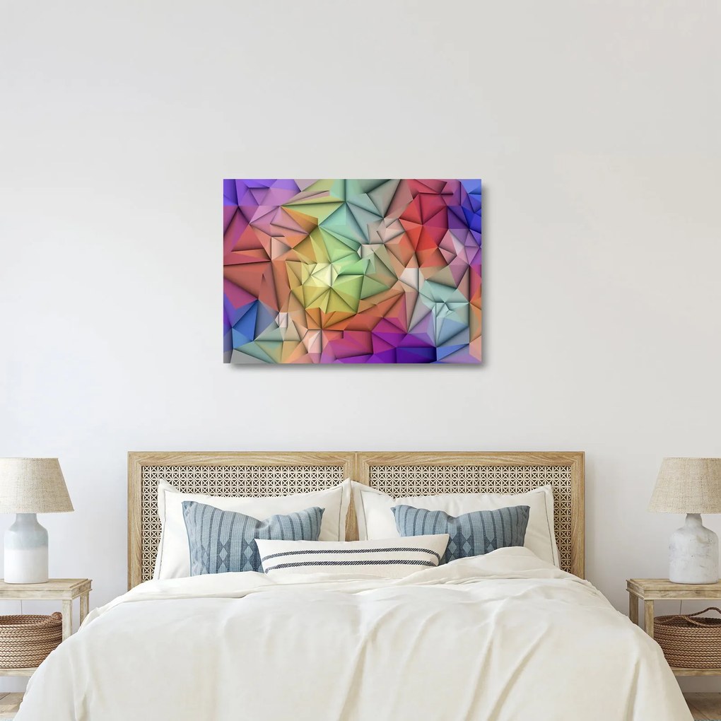 Sklenený obraz - Polygonálna abstrakcia (70x50 cm)