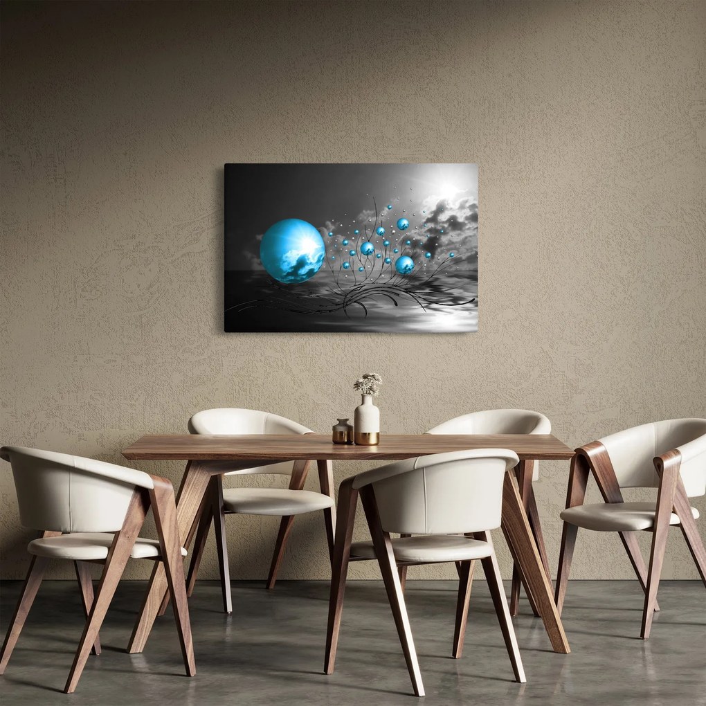 Obraz svetlo modrých gulí (90x60 cm)