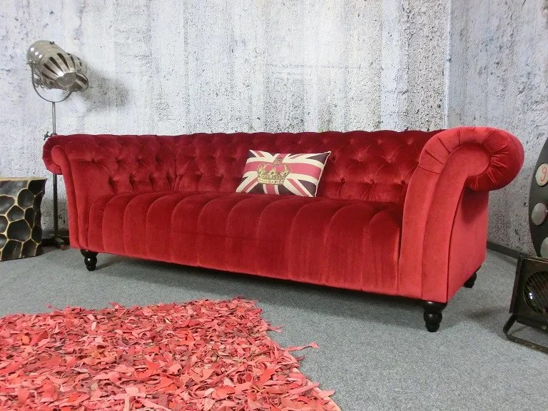 (2473) CANYON Chesterfield luxusná pohovka červená
