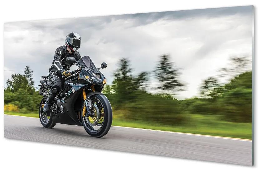 Obraz plexi Motocykel cesty mraky neba 120x60 cm