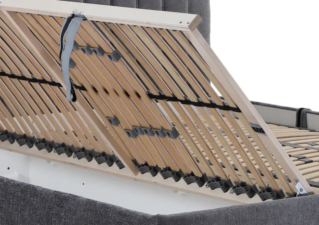 Posteľ Gita 180x200 cm, dymovo šedá látka, bez matracov