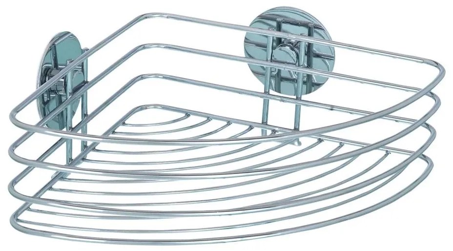 WENKO 18913100-Polica TURBO-LOC okrúhla oceľová 26,5x20 cm lesklý chróm 18913100