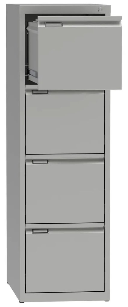 Kovová kartotéka A4, 4 zásuvky, sivá