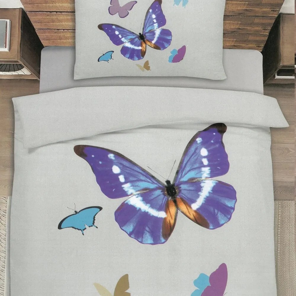Obliečky VARIA BUTTERFLY GREY 140x200 cm