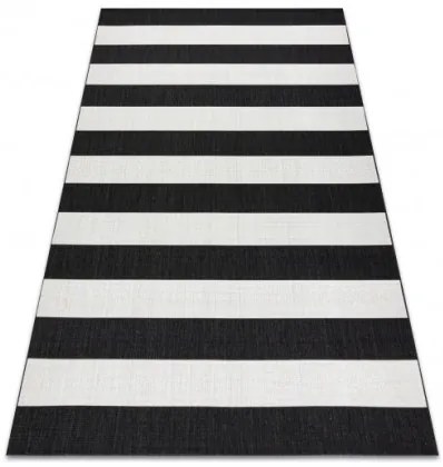 Koberec Floorlux sizal flat 48644/690 - Pásy čierno biely