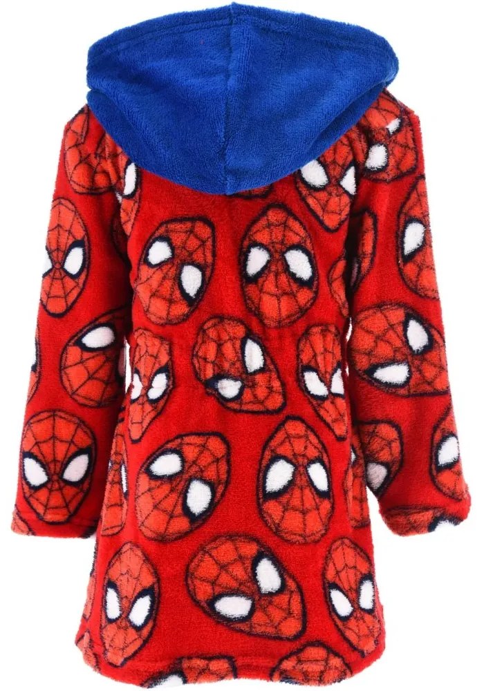 Detský flísový župan s modrou kapucňou Spiderman, EU 128