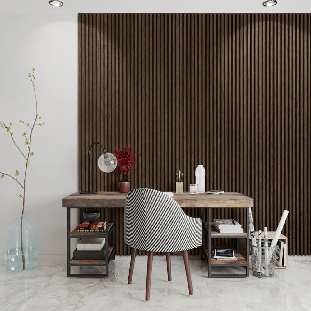 Akustický panel ACOUSTIC LINE - ezotica | čierna, 2650 x 245 x 22 mm, lamely MDF + FINISH FOLIE, akustický podklad FILC