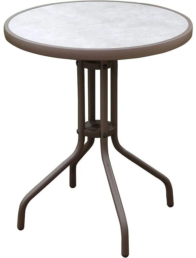 Sklenený stôl imitácia betónu hnedá