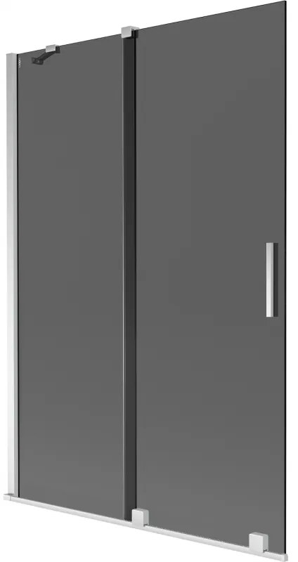 Mexen Velar, 2-krídlová posuvná vaňová zástena 120 x 150 cm, 8mm šedé sklo, chrómová, 896-120-000-41-01