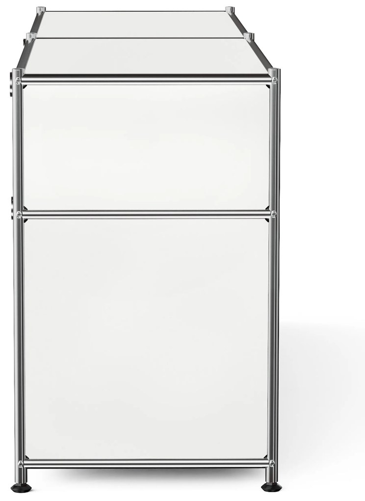 Kovová odkladacia skrinka »CN3« s výklopnými priečinkami a zásuvkami, biela