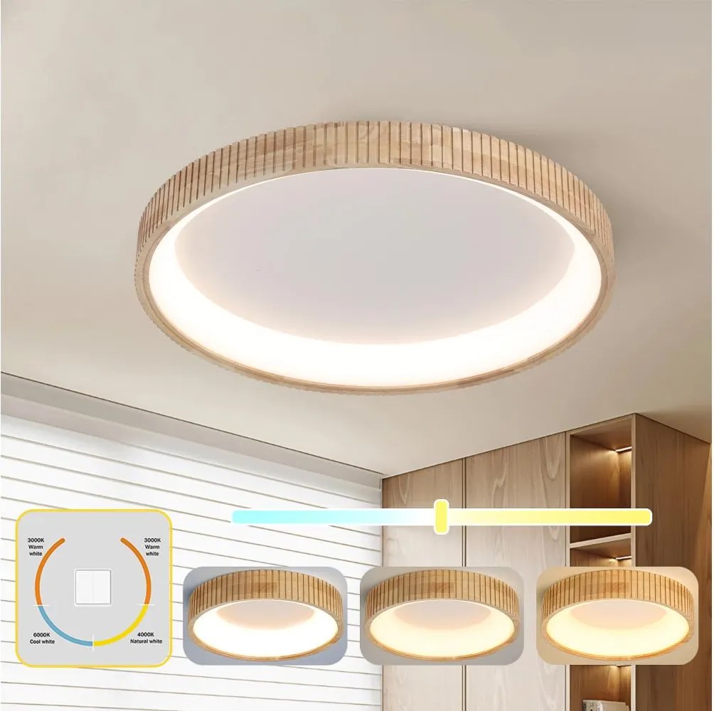 Brilagi - LED stropné svietidlo FALCON WOOD MODERN LED/60W/230V priemer 80 cm, drevené prevedenie