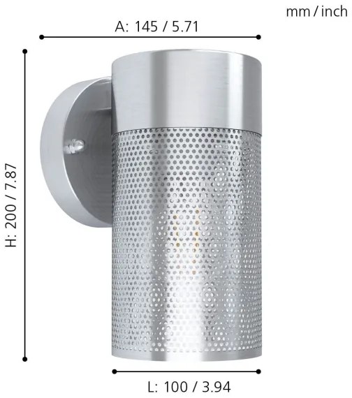 Eglo 98741 - Vonkajšie nástenné svietidlo FANTECOLO 1xE27/28W/230V