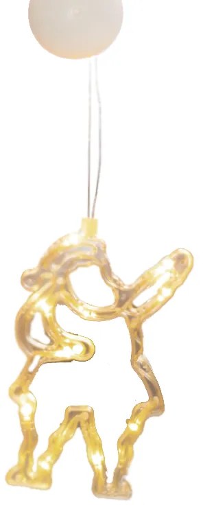 ACA Lighting LED Vianočné santa do okna, teplá biela farba, IP20, 3xAAA, prísavka