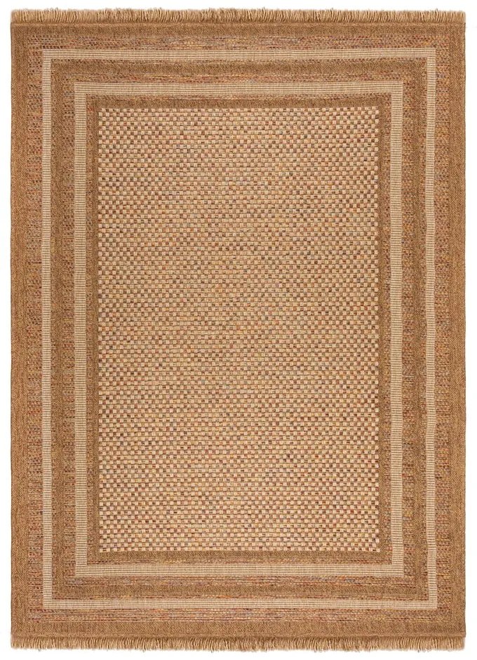 Vnútorný a vonkajší koberec v prírodnej farbe 160x230 cm Layla Border – Flair Rugs