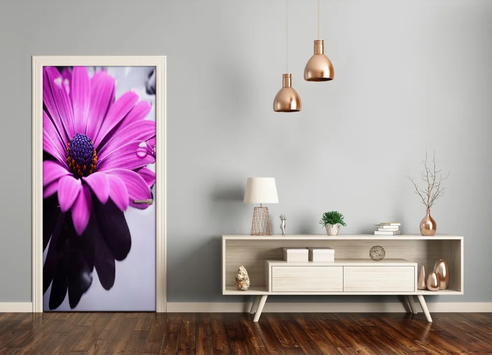 Samolepiace fototapety na dvere ružová gerbera 95x205 cm