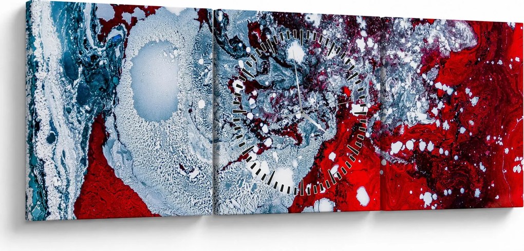 Abstraktný obraz (s hodinami) (90x30 cm)