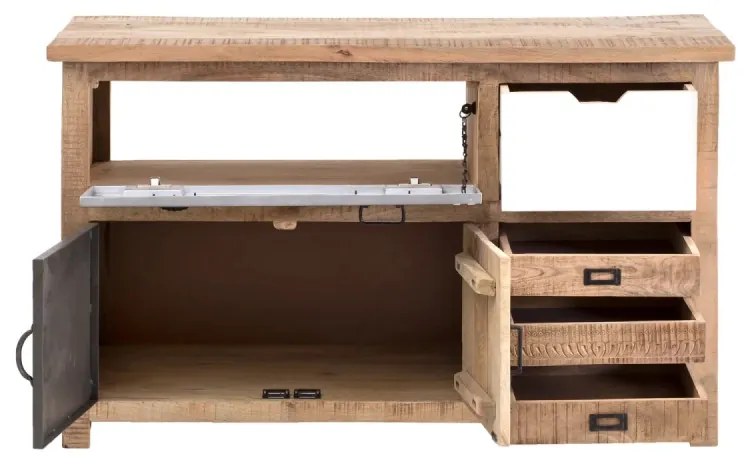 furniture-nabytek.cz - Masívna umývadlová skrinka Pune z mangového dreva, lakovaná, prírodná farba