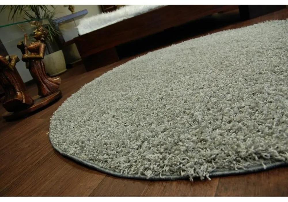 Kusový koberec Shaggy Roy šedý kruh 133cm