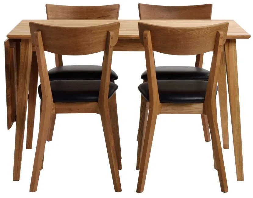 Prírodný sklápací dubový jedálenský stôl Rowico Mimi, 120 x 80 cm