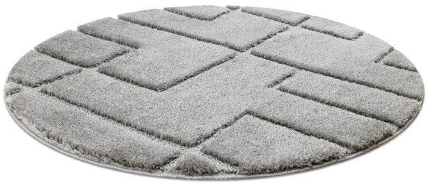 Kúpeľňový koberček SUPREME LINES línie, sivý kruh