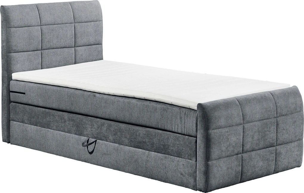 XXXLutz BOXSPRINGOVÁ POSTEĽ, 100/200 cm, antracitová MID.YOU - Postele - 002220033501