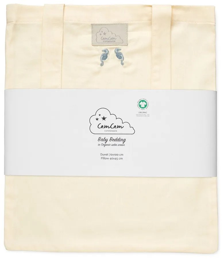 Svetložltá detská obliečka do postieľky z Bio bavlny 70x100 cm Sea Garden – Cam Cam Copenhagen