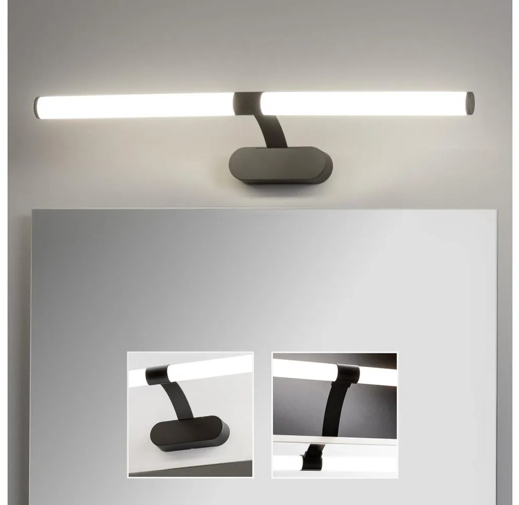 Brilagi - Kúpeľňové zrkadlové osvetlenie TUBEO LED/8W/230V 60 cm IP44 čierna FG-M1-C07-600-BLK