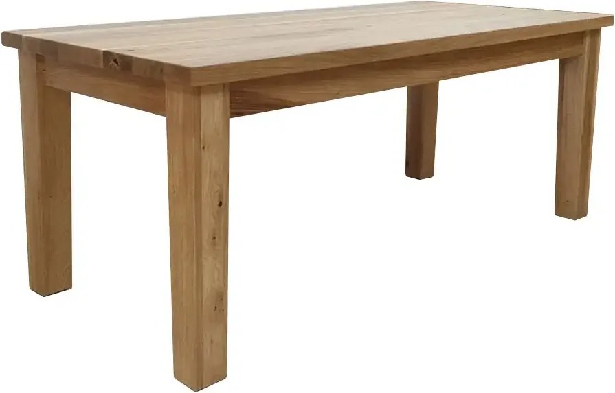 Stredný klasický jedálenský stôl z dubového masívu VPET, 160/180/200x90x80 cm 180x90 cm