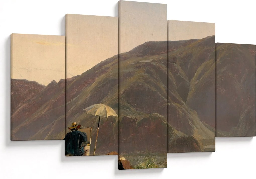 Obraz - Jules Coignet, View of Bozen with a Painter, reprodukcia (150x105 cm)