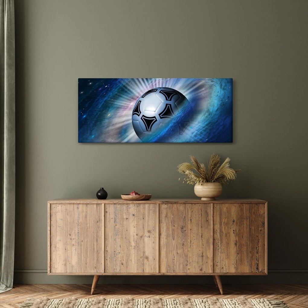 Obraz - Futbalová lopta vo vesmíre (120x50 cm)