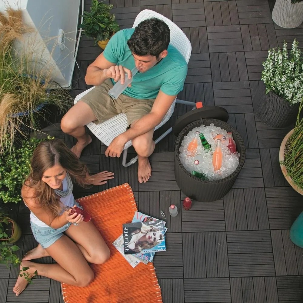 Keter úložný stolík Cool Stool 39 l, hnedá