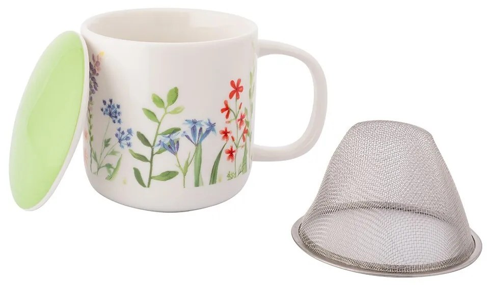 Altom Porcelánový hrnček s kanvičkou a viečkom Nature Awakening 380 ml