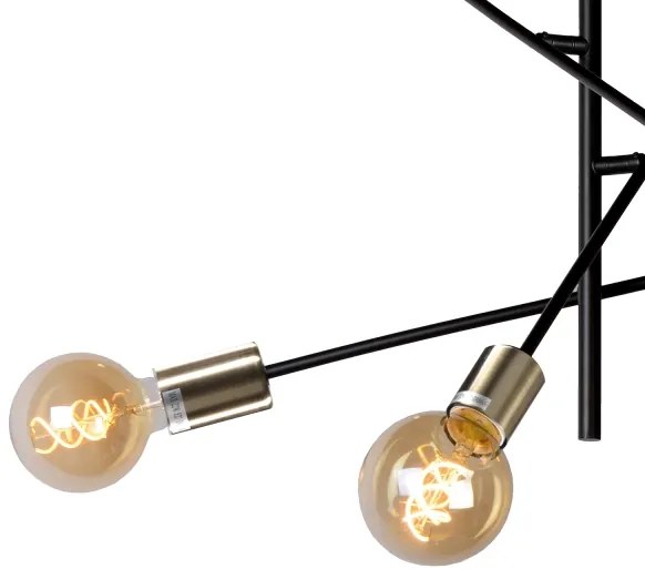 ONLI - Luster na lanku CROSS 6xE27/22W/230V čierna/mosadz