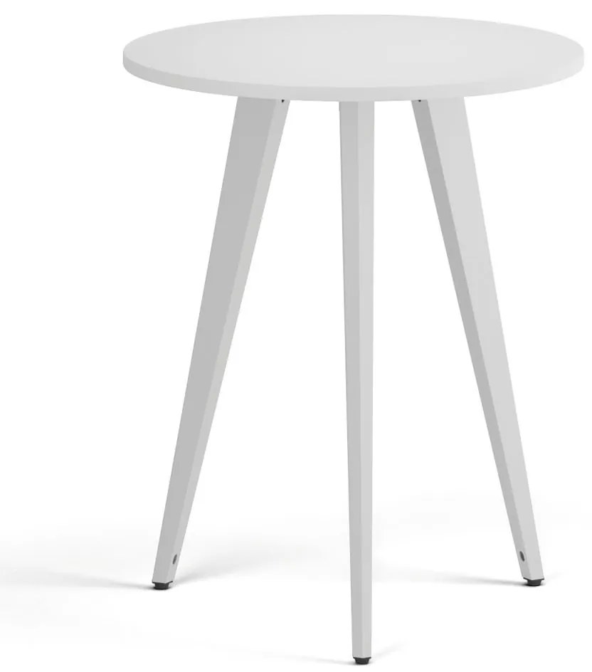 Konferenčný stôl PRIMO VIBE, priemer 60 cm, biela podnož, biela