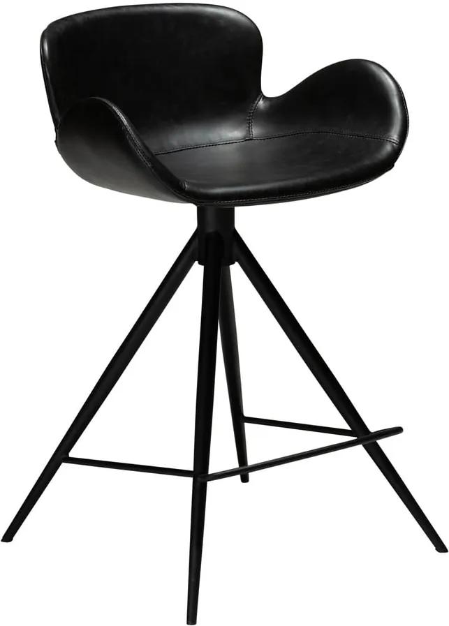 Čierna barová stolička z eko kože DAN–FORM Denmark Gaia, výška 87 cm