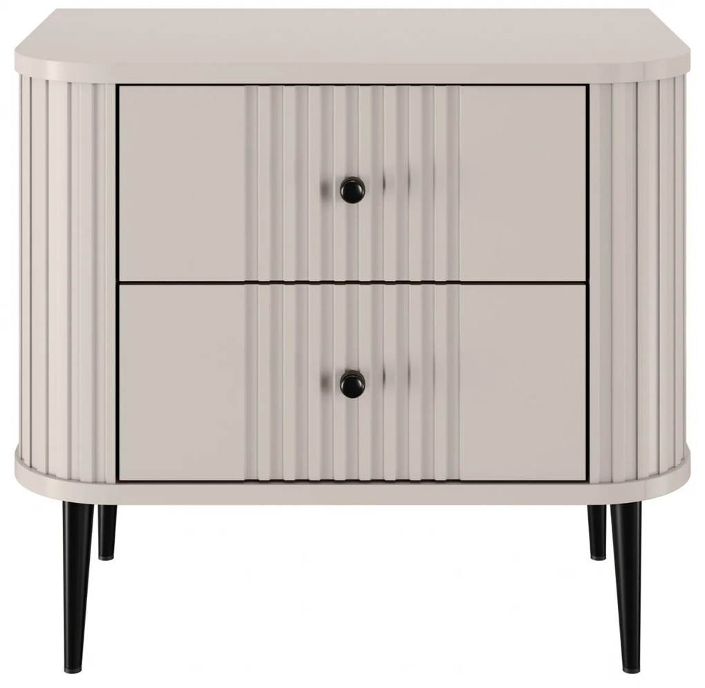 Súprava nočných stolíkov Vesper 56 cm - kašmír / čierne nohy