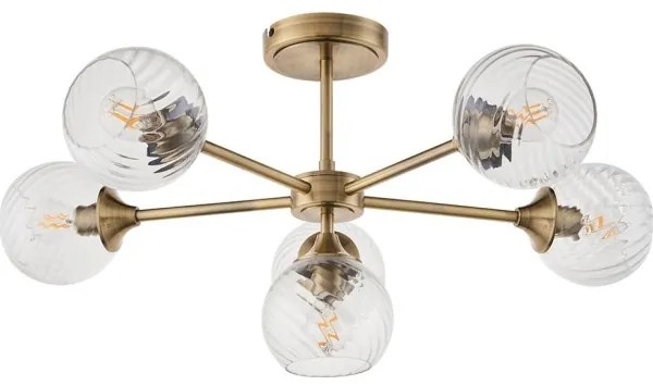 Endon 103171 - Luster na tyči ALLEGRA 6xE14/7W/230V mosadz/číra