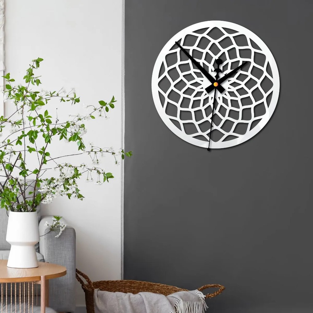 Moderné geometrické nástenné hodiny – SAMBO: Čierna Ral 9005 Čierne ručičky 30 cm 4588-105546 X0093