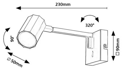 Rabalux 73027 - Nástenná lampa KARTER 1xGU10/5W/230V