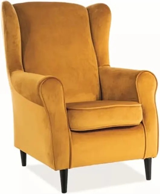 Kreslo BARON VELVET CURRY BLUVEL 68 / Venge