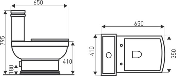 Novoterm WC kombi NV-Kleopatra 11 ZO so zadným odpadom a SoftClose sedadlom